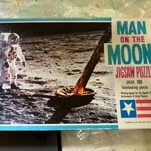 Man on the Moon Apollo 11 Buzz Aldrin & LM Saalfield 19' x 15' Puzzle